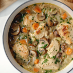 Creamy Chicken Mushroom Soup with Spinach and Vegetables