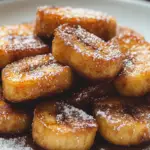 Pan Fried Cinnamon Bananas with Honey and Butter in a frying pan