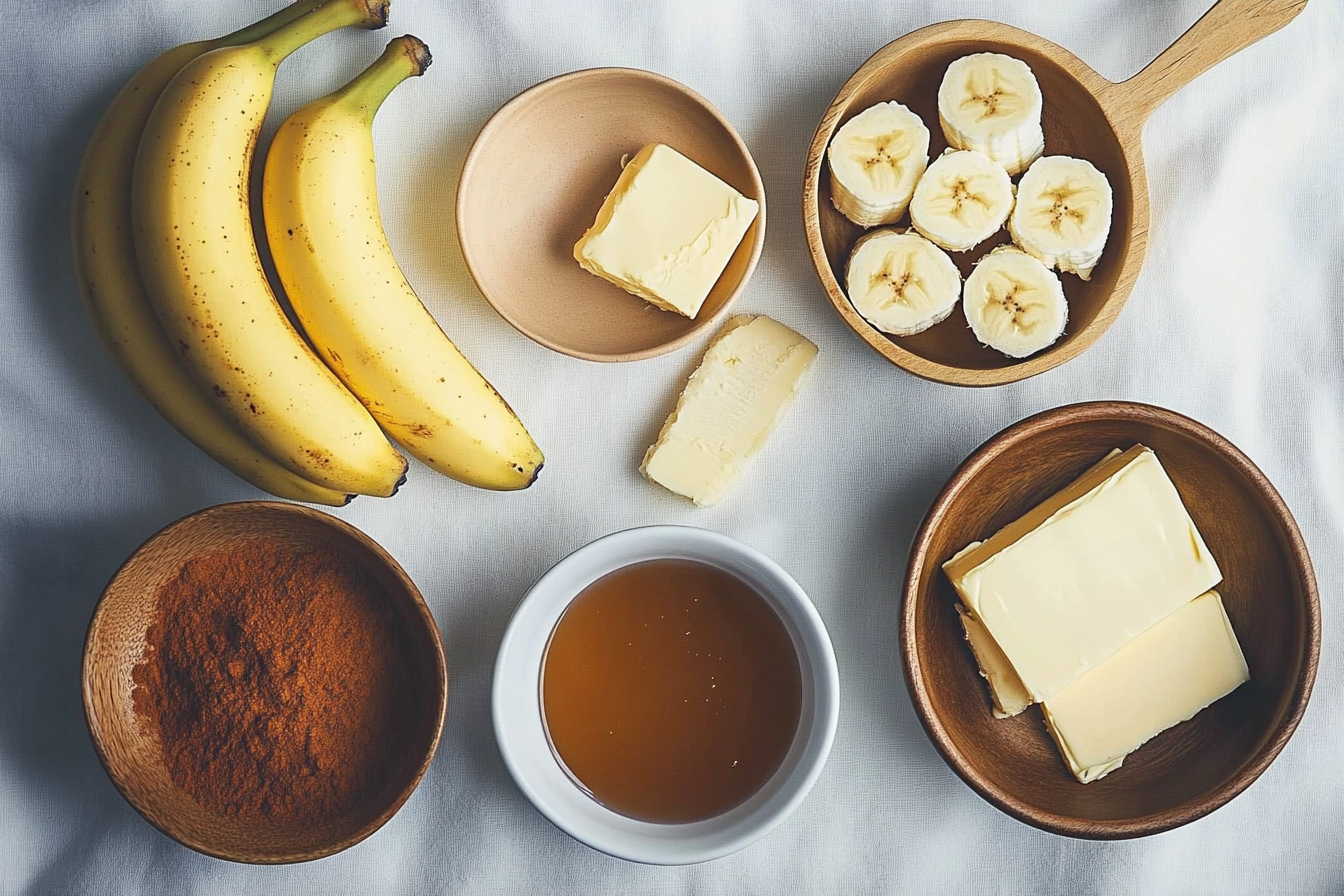 Pan Fried Cinnamon Bananas ingredients