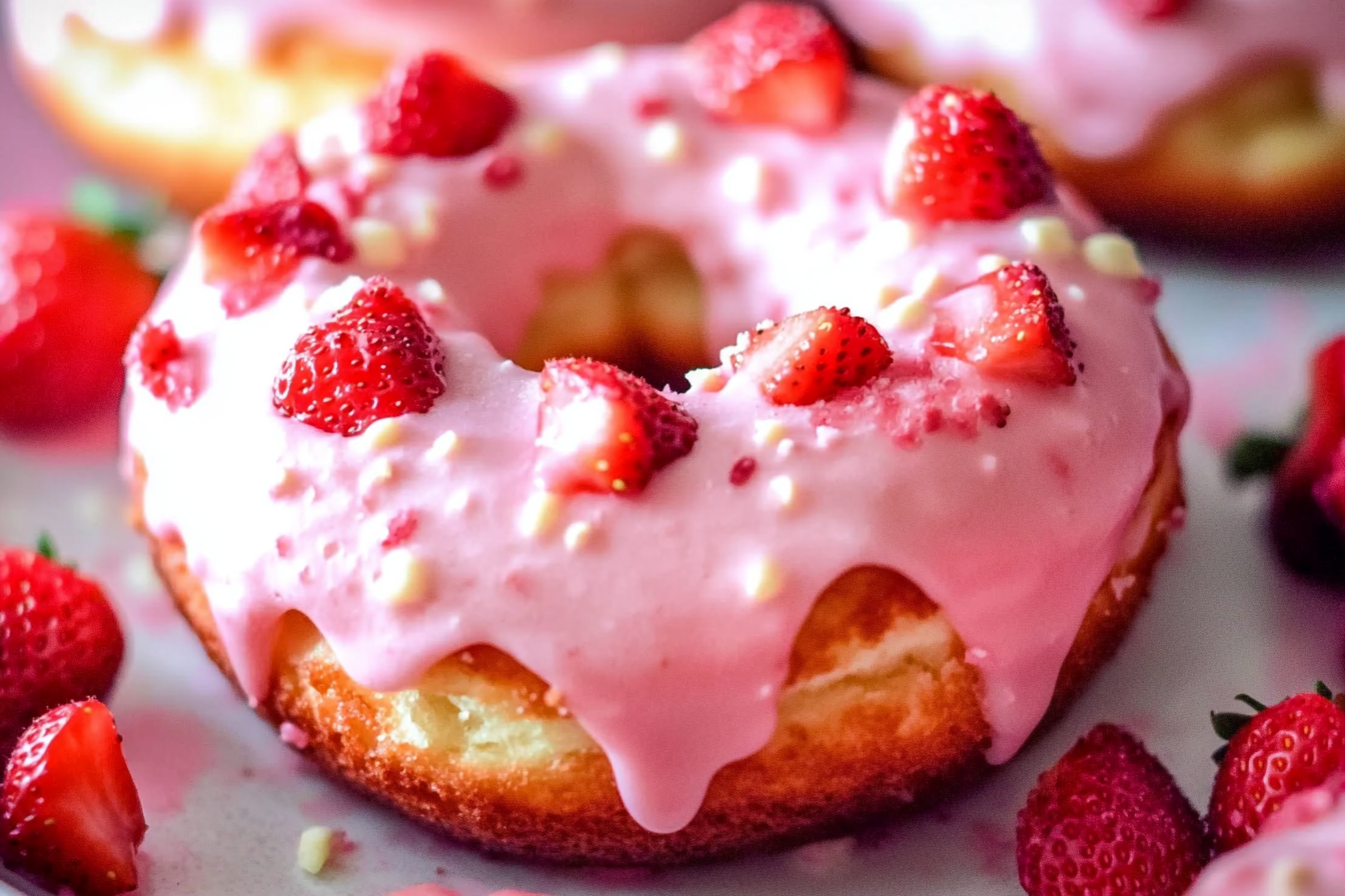 Strawberry Cake Donuts