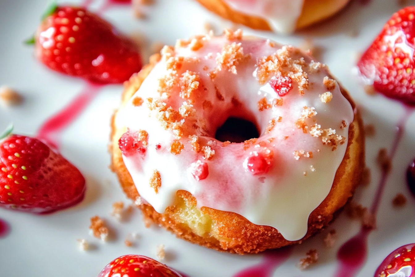 Strawberry Cake Donuts