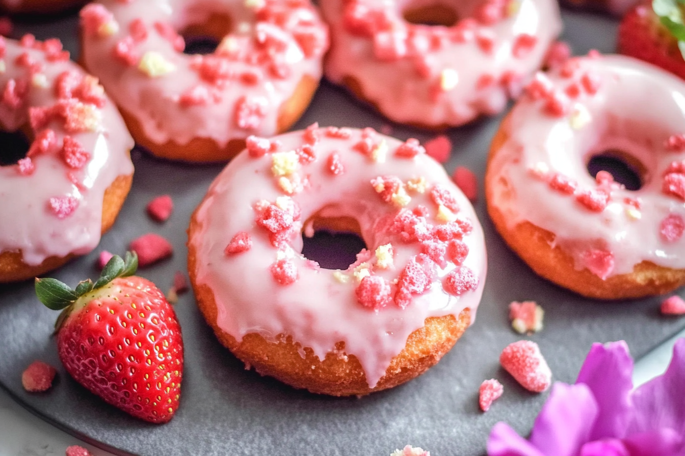 Strawberry Cake Donuts