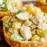 Hawaiian Chicken Salad served in croissants with pineapple and jalapeño for a tropical twist.