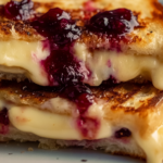 Cranberry Brie and Mozzarella Grilled Sandwich