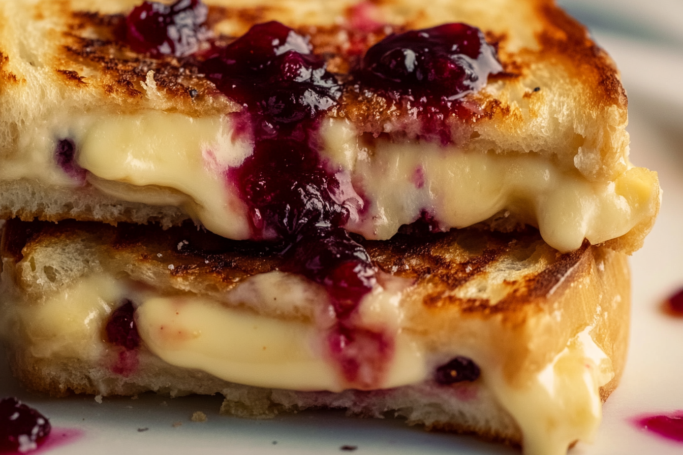 Cranberry Brie and Mozzarella Grilled Sandwich