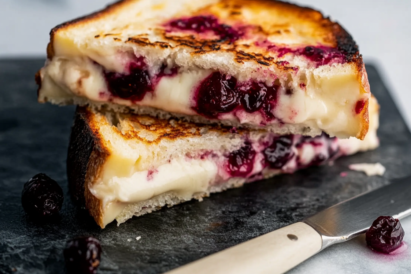 Cranberry Brie and Mozzarella Grilled Sandwich