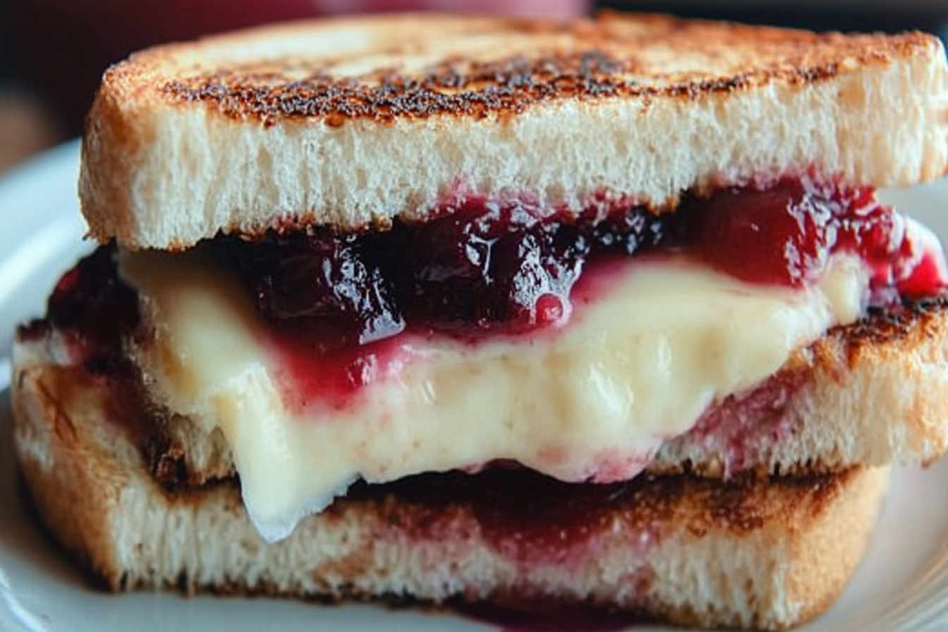 Cranberry Brie and Mozzarella Grilled Sandwich