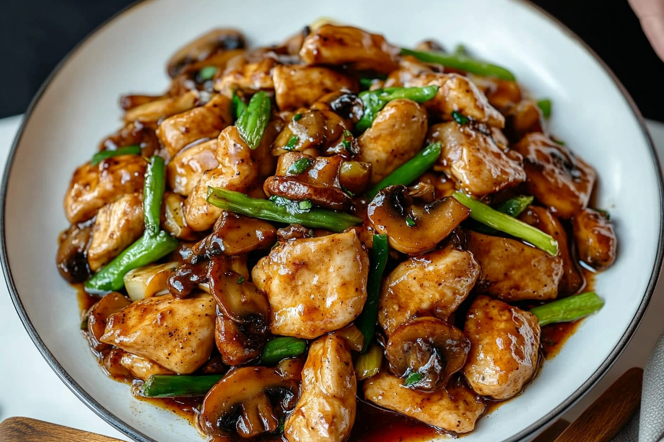 Black Pepper Chicken with Mushrooms