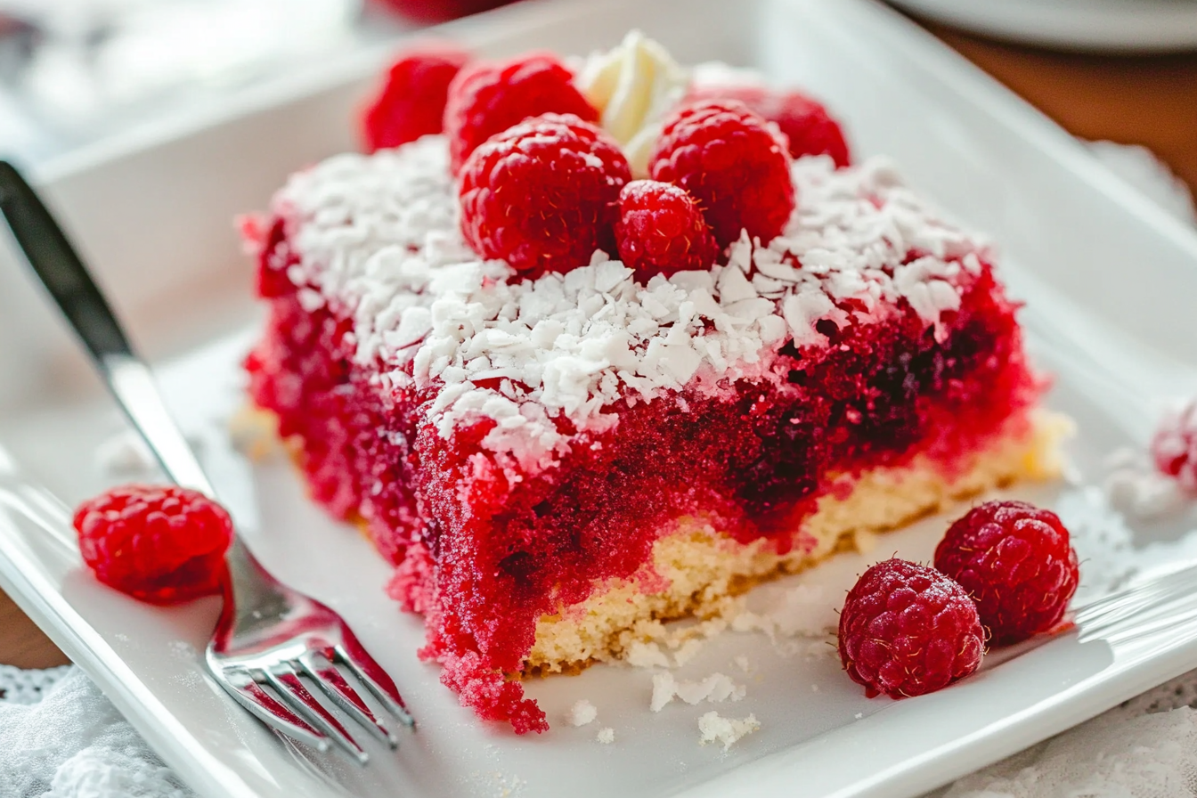 Raspberry Zinger Poke Cake