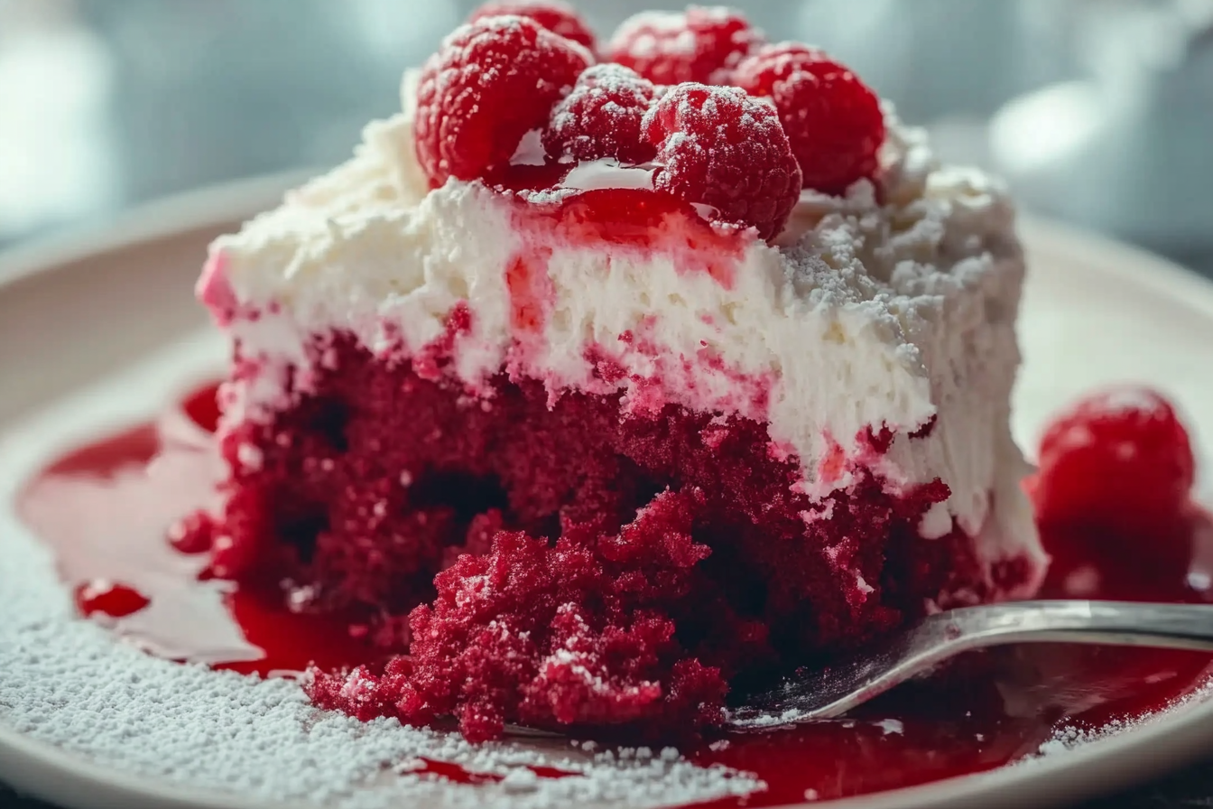 Raspberry Zinger Poke Cake