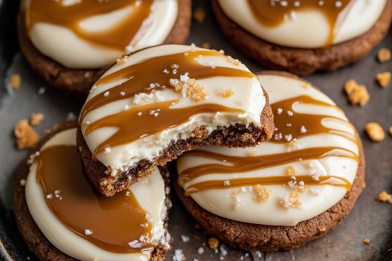 Salted Caramel Cheesecake Cookies