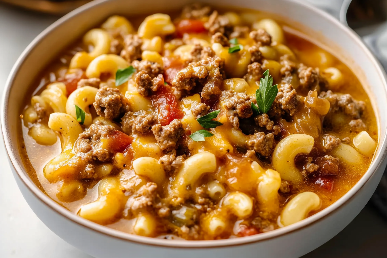 Macaroni Cheeseburger Soup