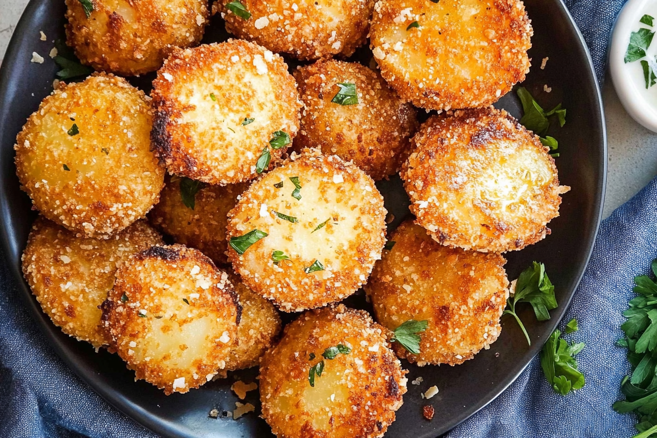 Crispy Garlic Parmesan Crusted Potatoes

