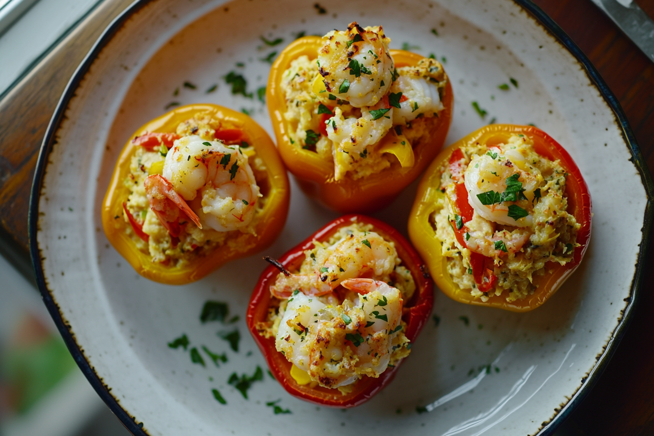 Crab and Shrimp Stuffed Bell Peppers