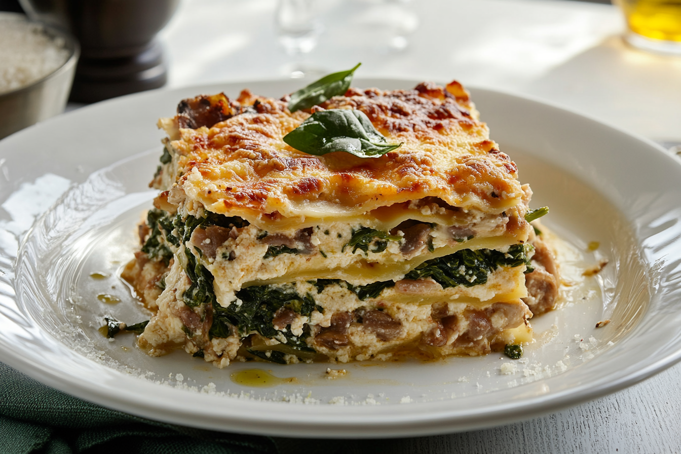 Spinach & Mushroom Lasagna Recipe