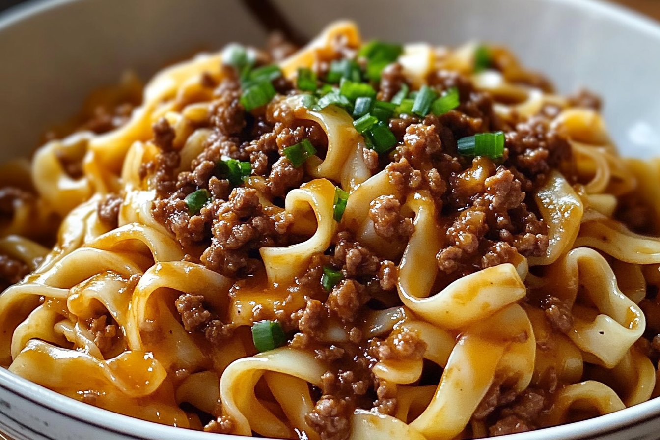 Mongolian Ground Beef Noodles