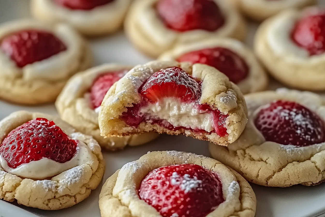 Strawberry Cheesecake Stuffed Cookies