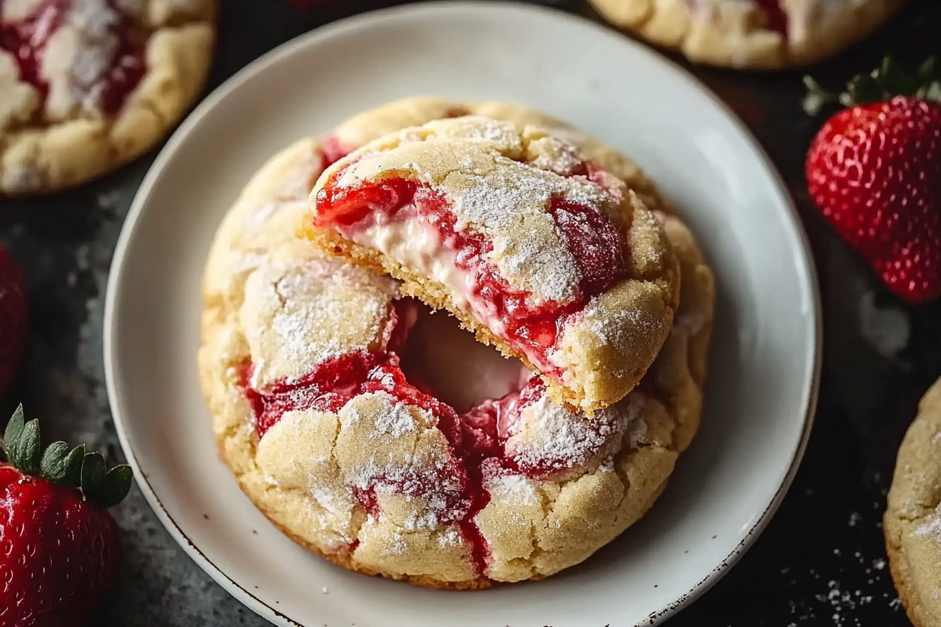 Strawberry Cheesecake Stuffed Cookies