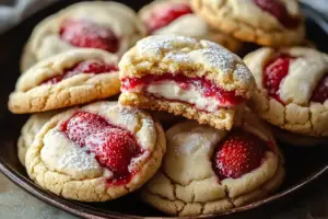 Strawberry Cheesecake Stuffed Cookies