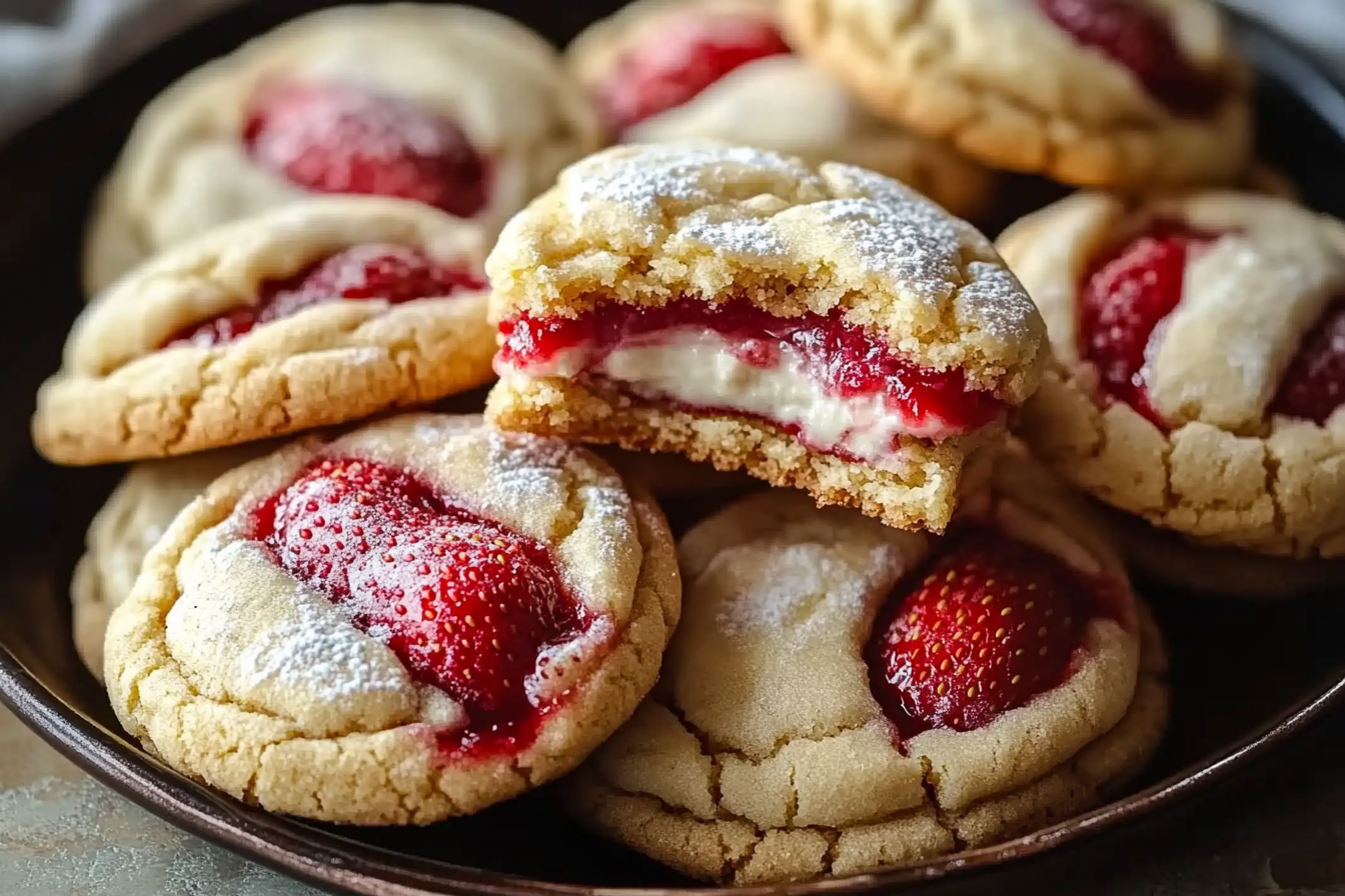 Strawberry Cheesecake Stuffed Cookies