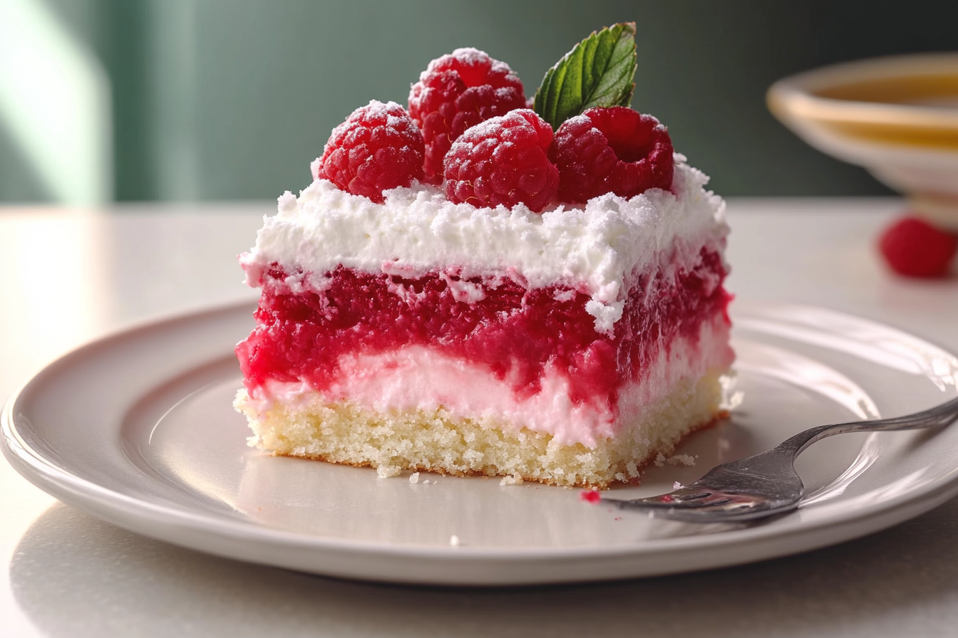 Raspberry Zinger Poke Cake