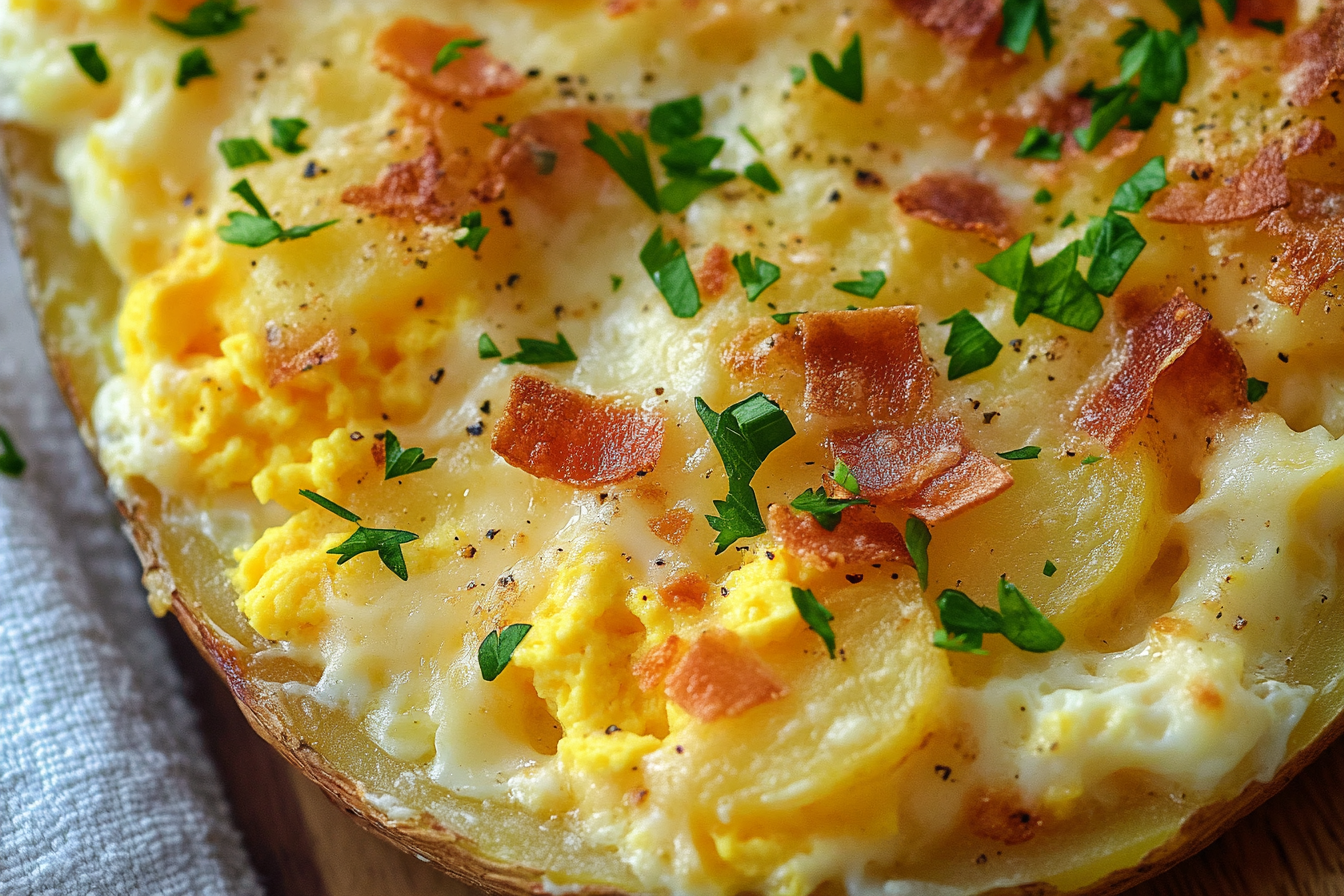 Cheesy Potato Egg Scramble


