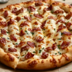 Garlic Butter Bacon Alfredo Pizza