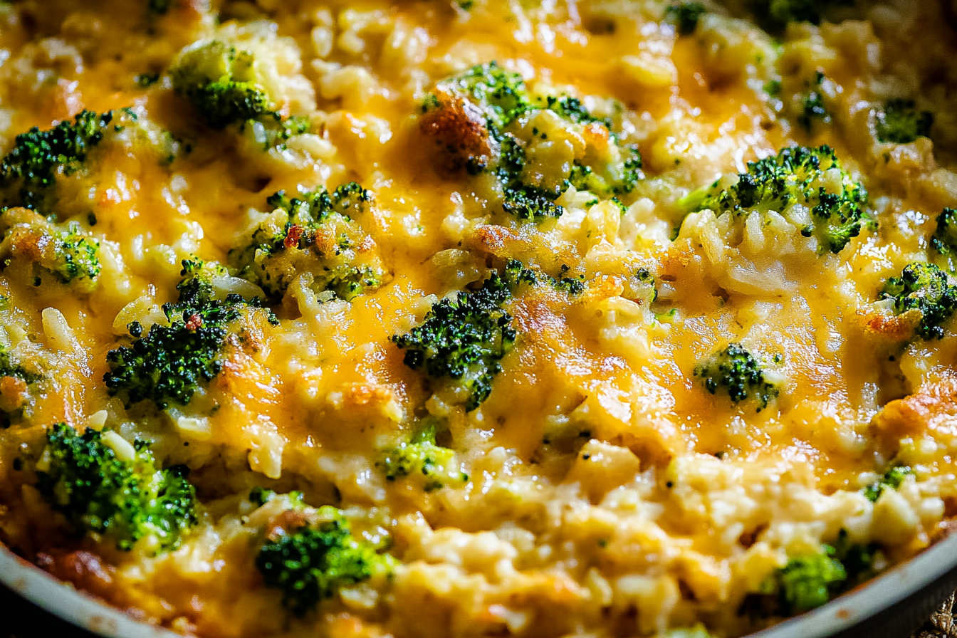 Broccoli, Rice, Cheese, and Chicken Casserole