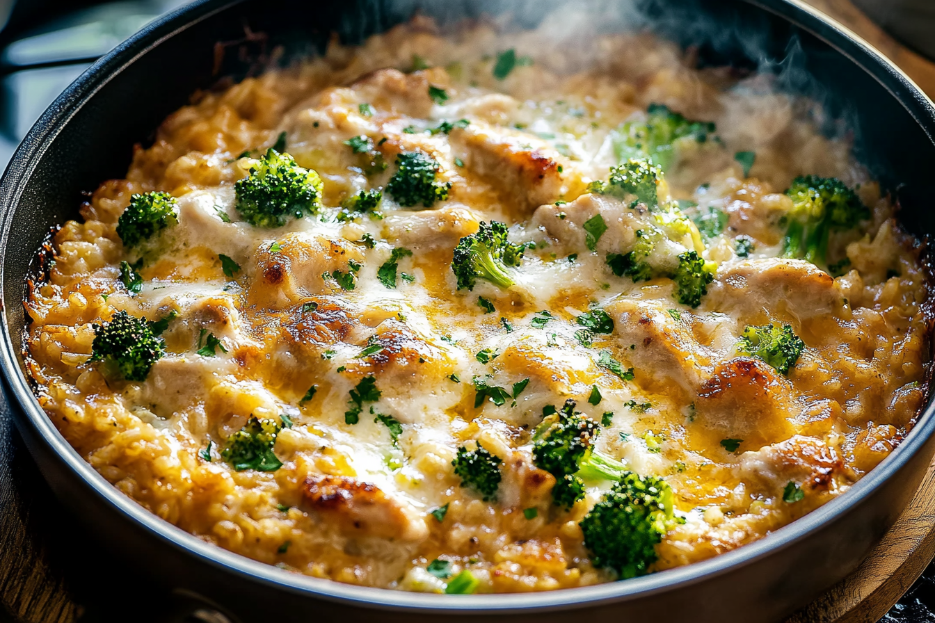 Broccoli, Rice, Cheese, and Chicken Casserole