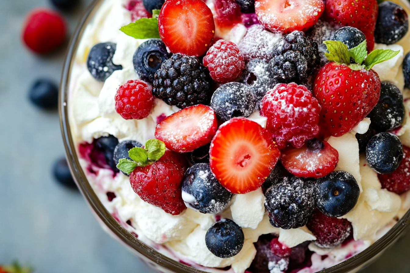 Summer berry cheesecake salad