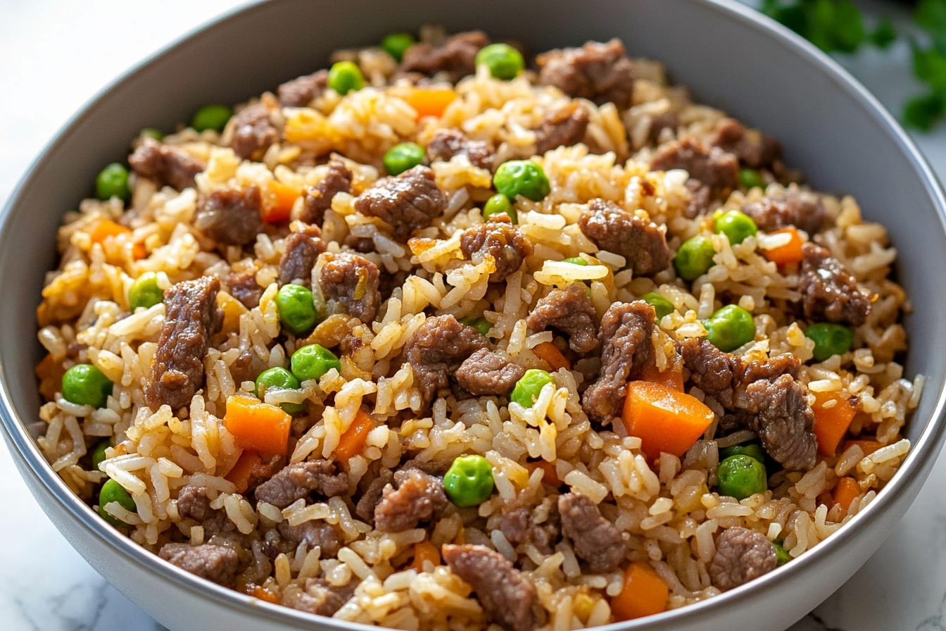 Onion Beef Fried Rice Recipe

