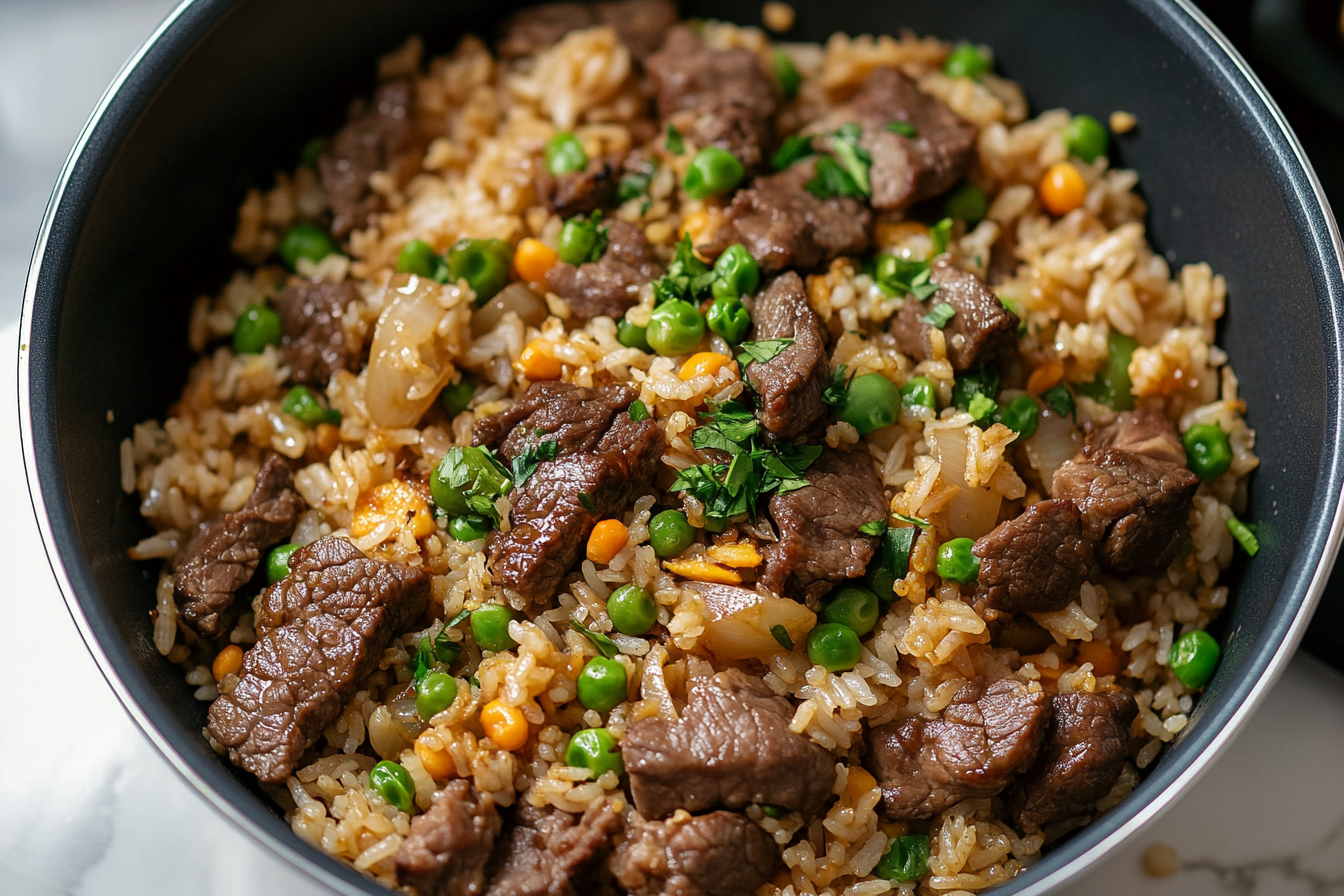 Onion Beef Fried Rice Recipe