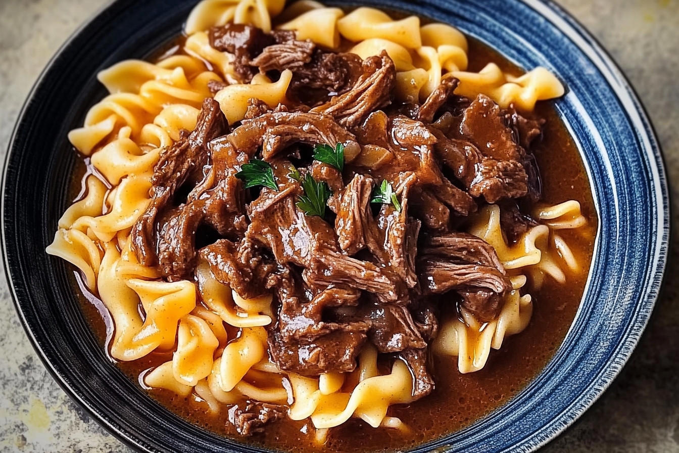 Crock Pot Mississippi Beef Noodles