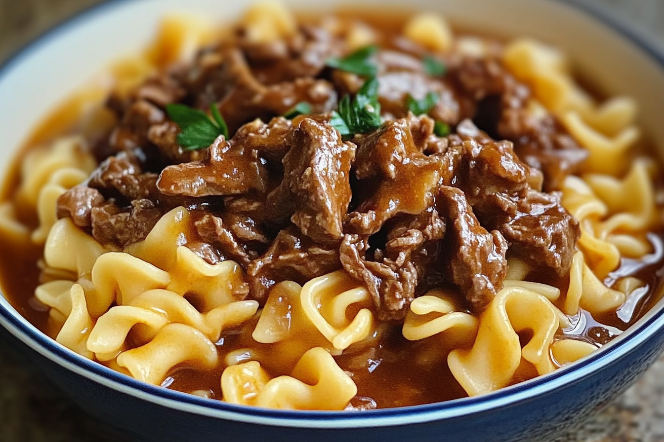 Crock Pot Mississippi Beef Noodles