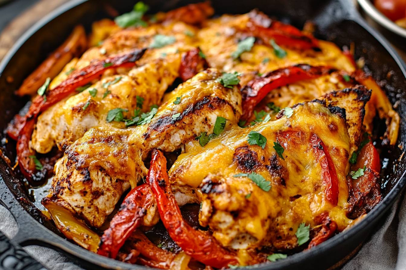 Cheesy Baked Fajita Chicken