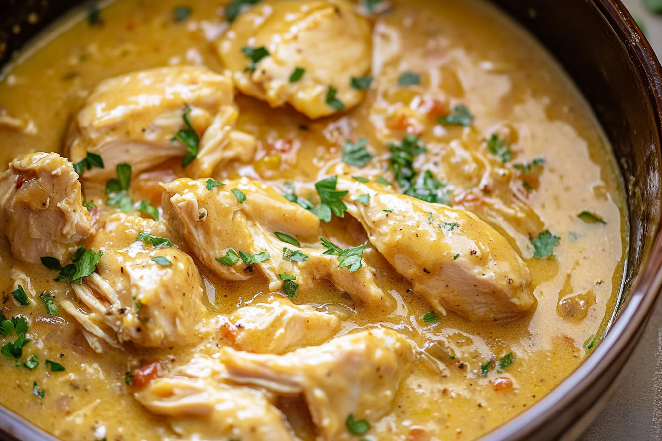 Slow Cooker Creamy Chicken & Gravy