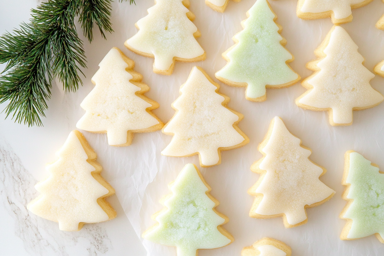 Christmas tree sugar cookies