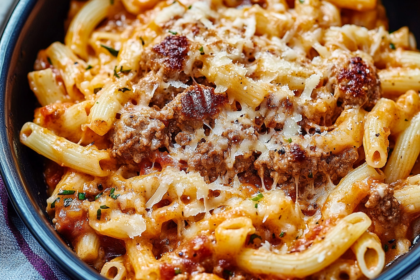 cheeseburger and pasta combined