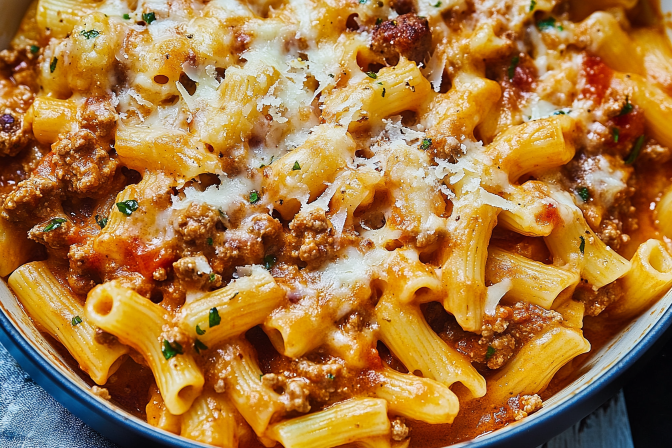 cheeseburger and pasta combined