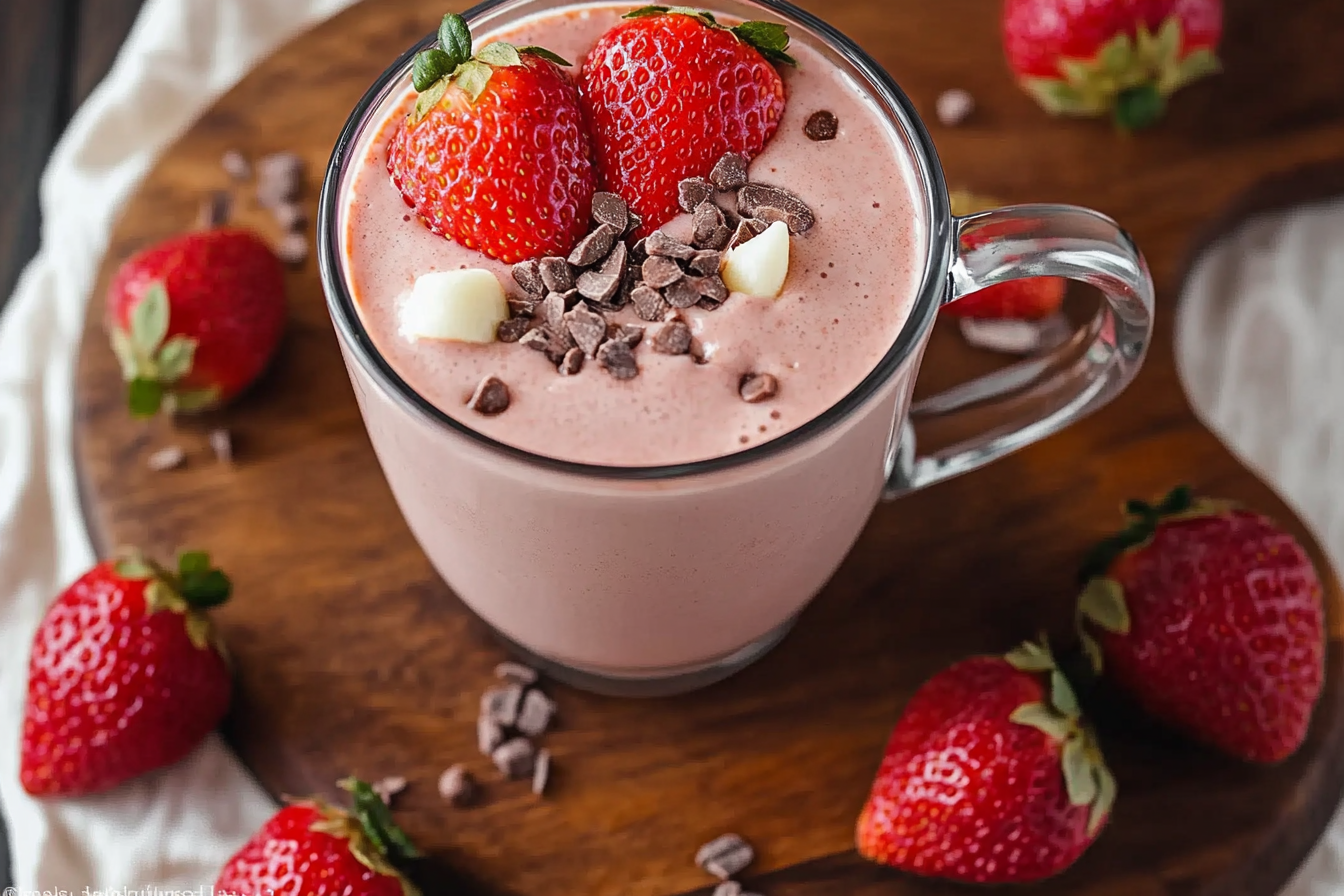 Strawberry hot chocolate