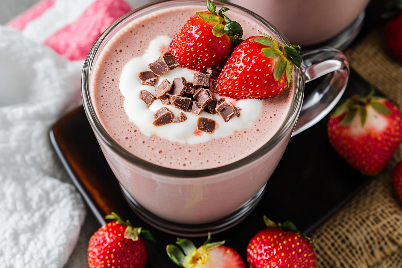 Strawberry hot chocolate