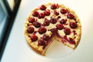 German Cherry Cake with Crust