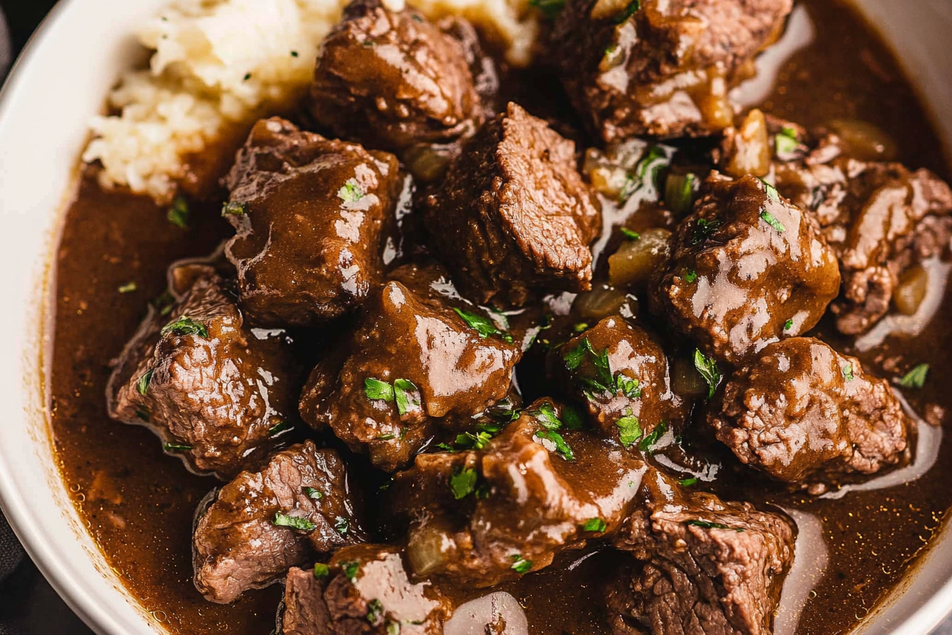 Crockpot Beef Bites and Gravy

