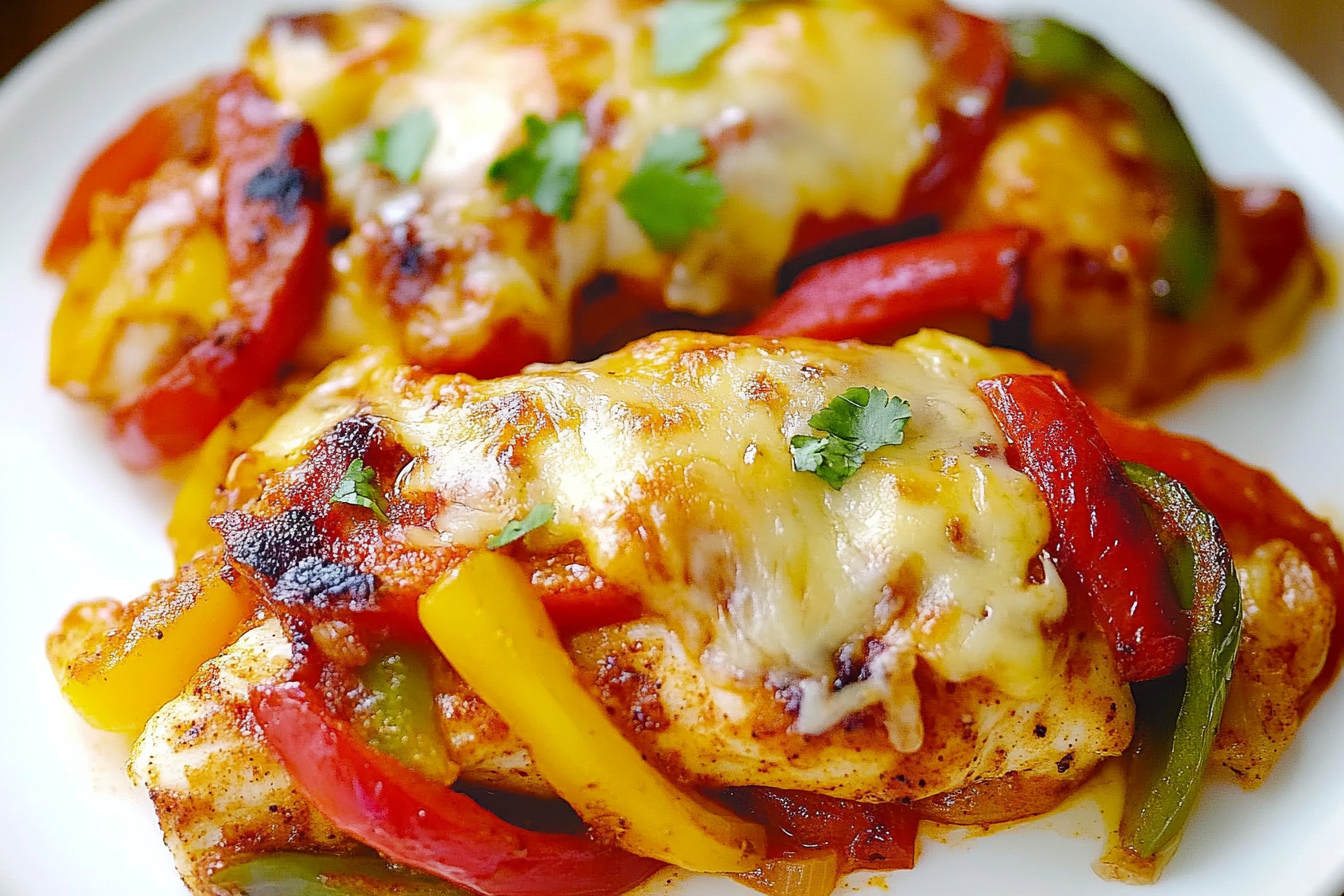 Cheesy Baked Fajita Chicken