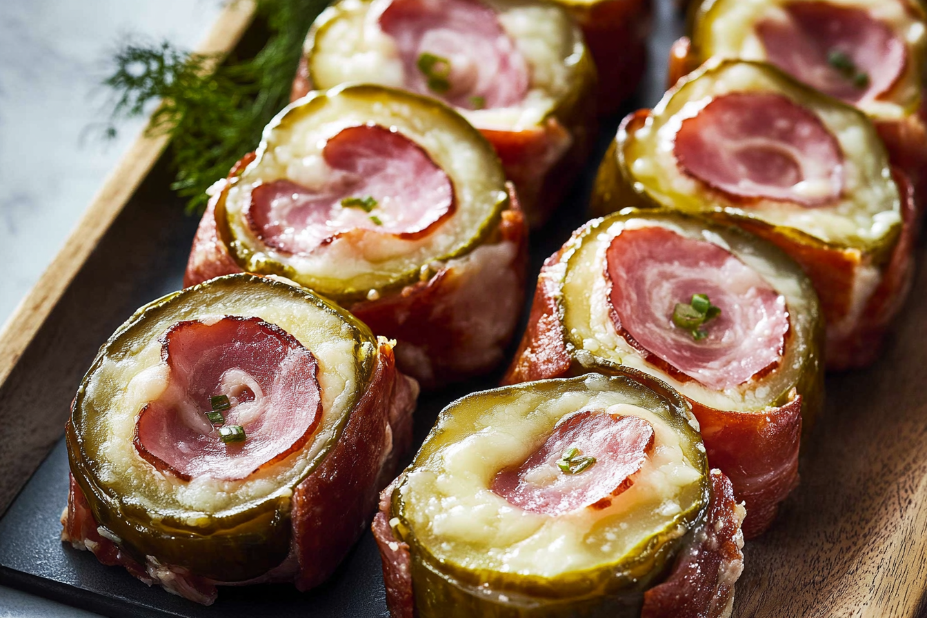 Ham and Cheese Pickle Rolls

