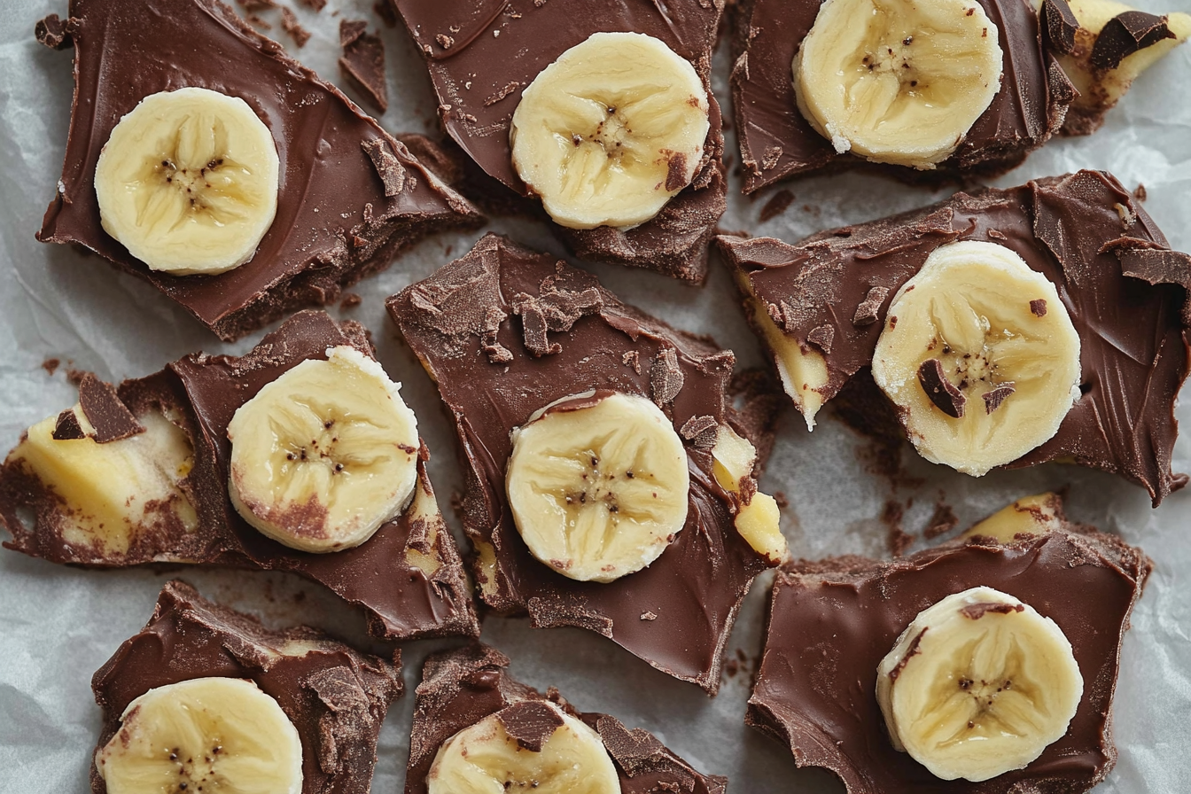Chocolate Banana Frozen Yogurt Bark