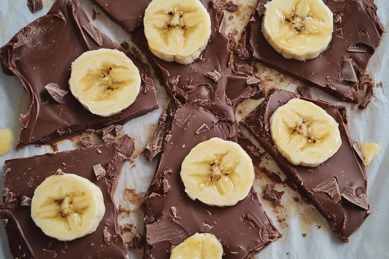 Chocolate Banana Frozen Yogurt Bark