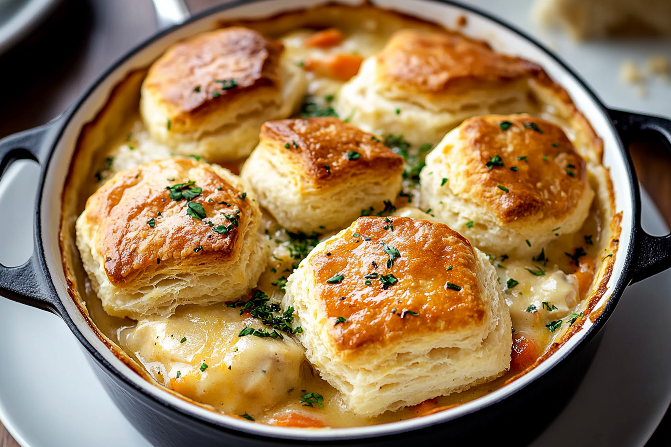 Chicken Pot Pie with Biscuits