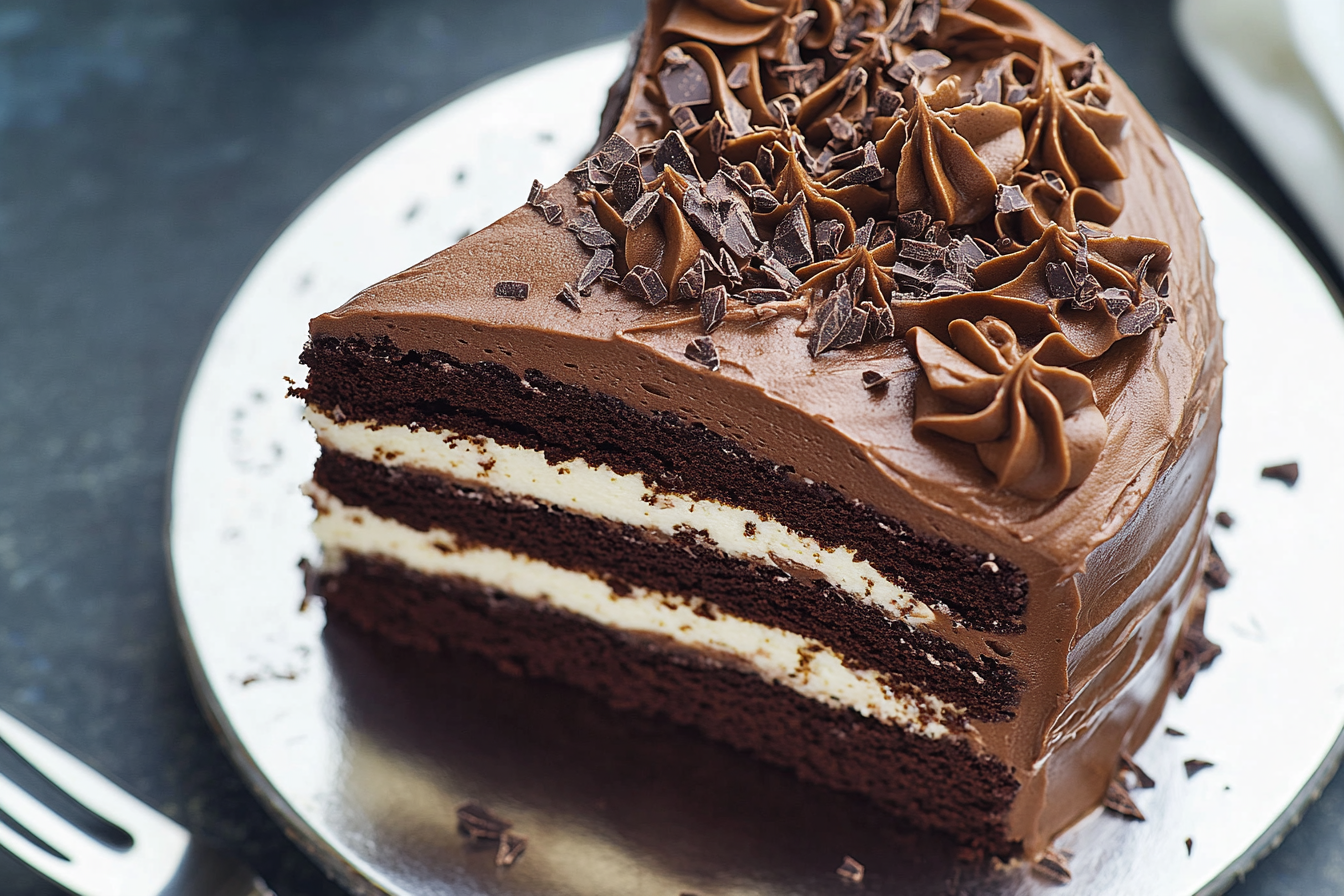 tuxedo-cake-triple-chocolate-mousse-cake