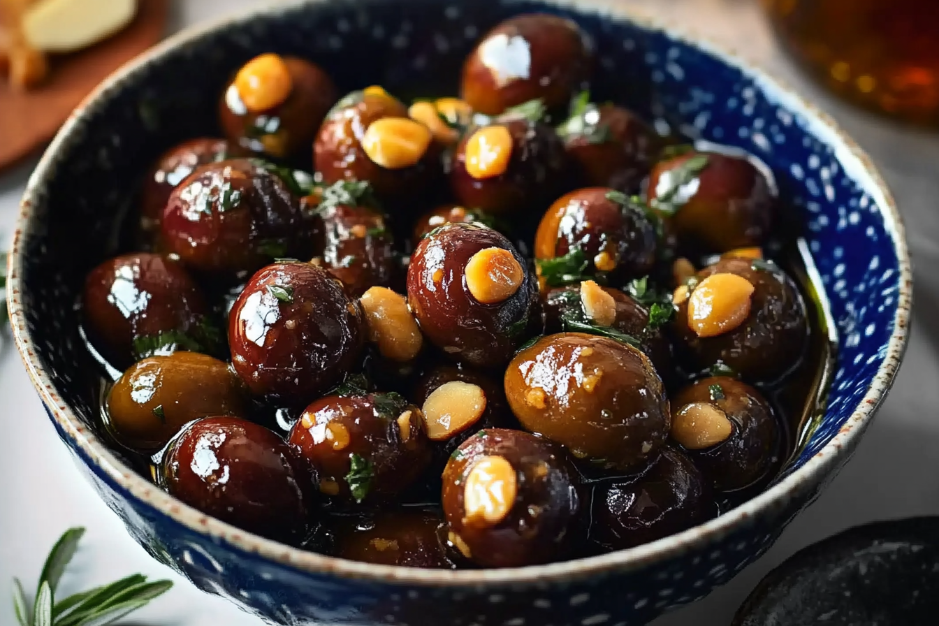 Marinated Almond-Stuffed Olives